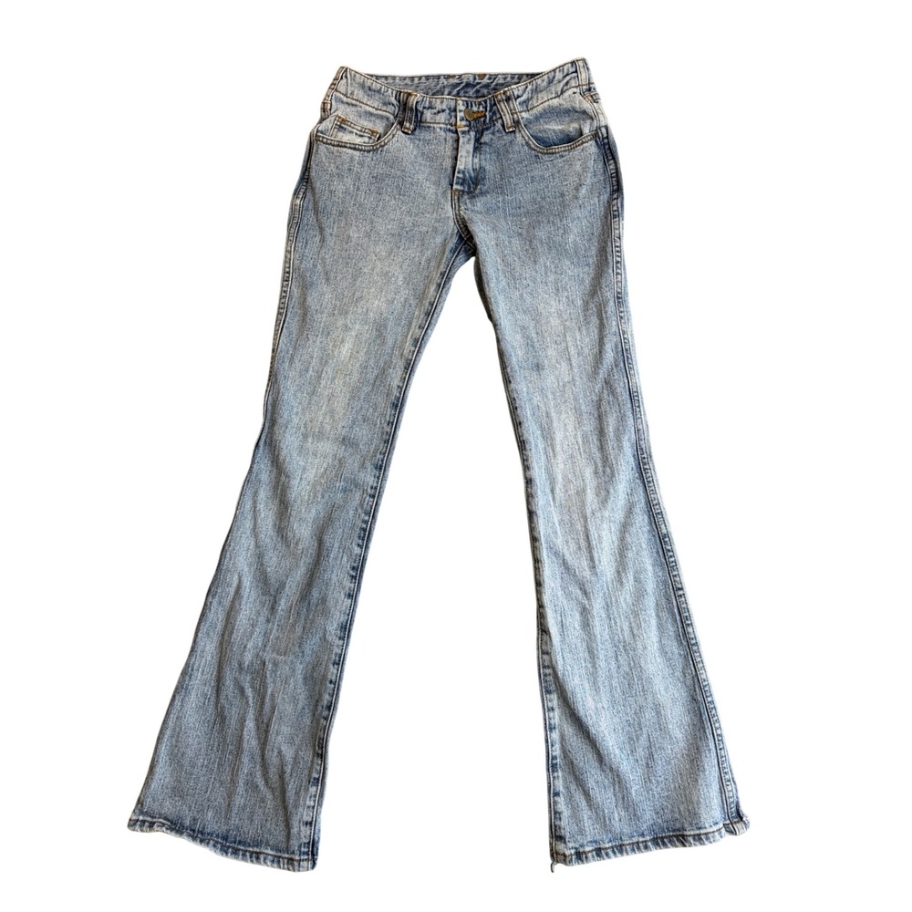 J Galt Low Rise Flare Jeans Womens S Blue Denim Stretch Light Wash Bootcut Y2K